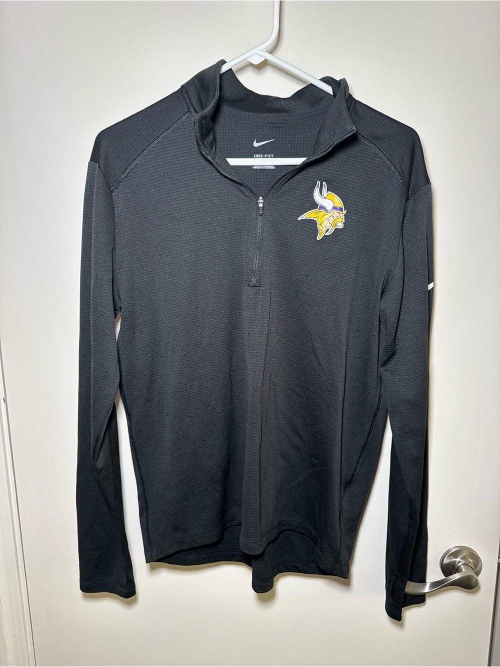 Nike Black Quarter-Zip Vikings Logo Pullover